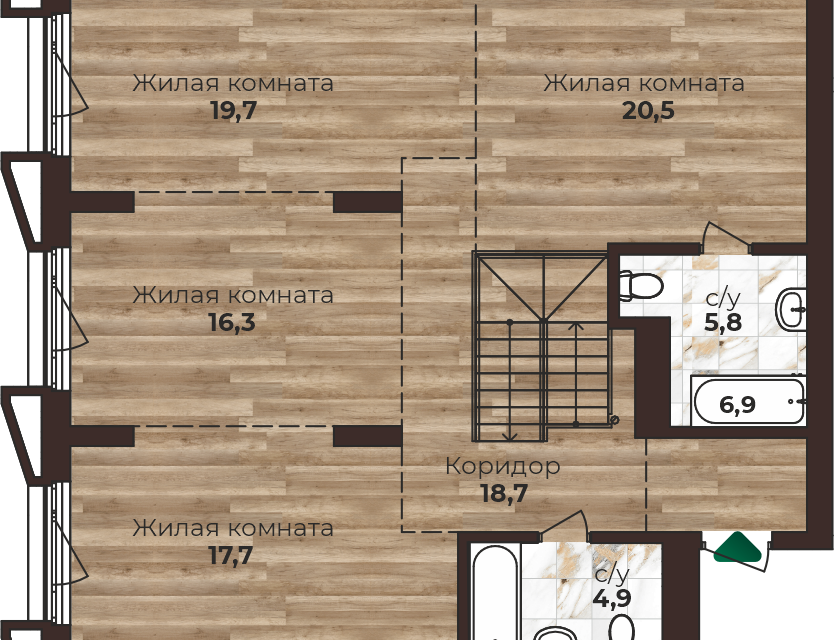 квартира г Барнаул городской округ Барнаул, Нагорная 6-я, 15в к 3 фото 2