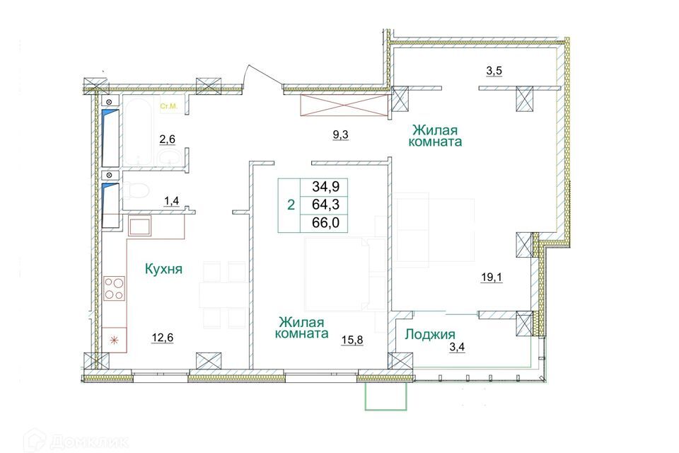 квартира г Старый Оскол мкр Космос 11 Старооскольский городской округ фото 1