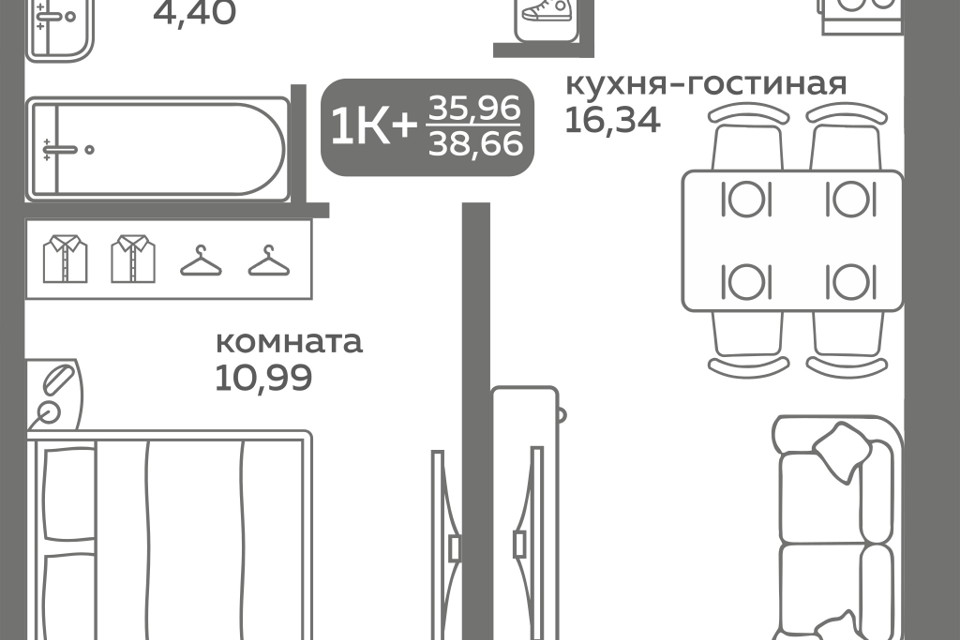 квартира г Тюмень ул Вадима Бованенко 9/1 городской округ Тюмень, Заполярная, 10 фото 1