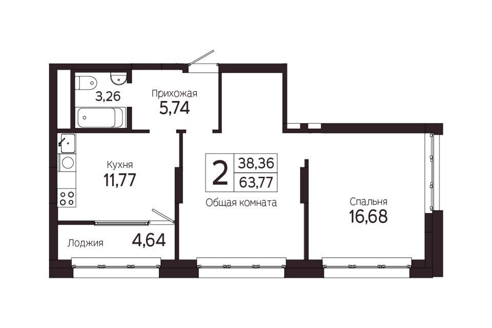 квартира г Томск пр-кт Комсомольский 48б Томский район фото 1