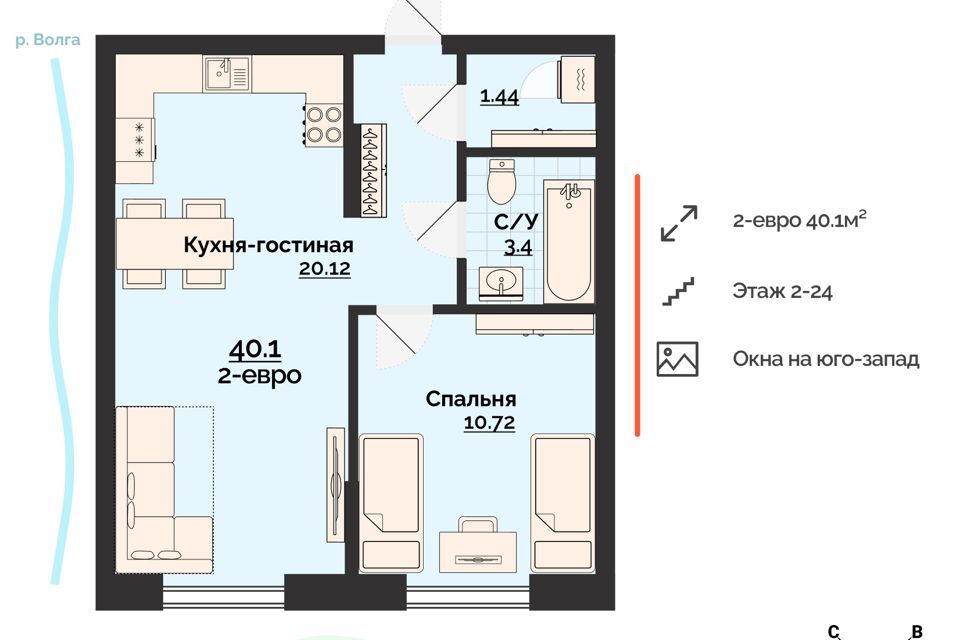 квартира г Ульяновск Новый Город, городской округ Ульяновск фото 1