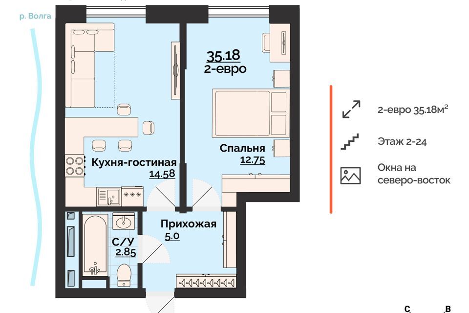 квартира г Ульяновск Новый Город, городской округ Ульяновск фото 1