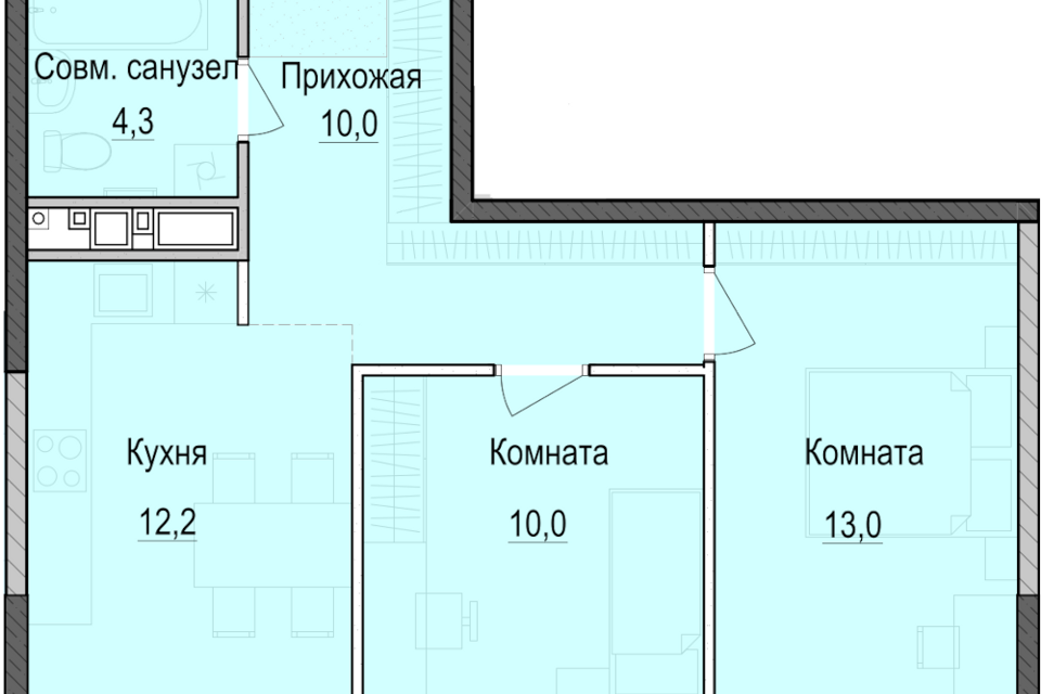 квартира г Казань ул Южно-Промышленная 7/1 Республика Татарстан Татарстан, городской округ Казань фото 1