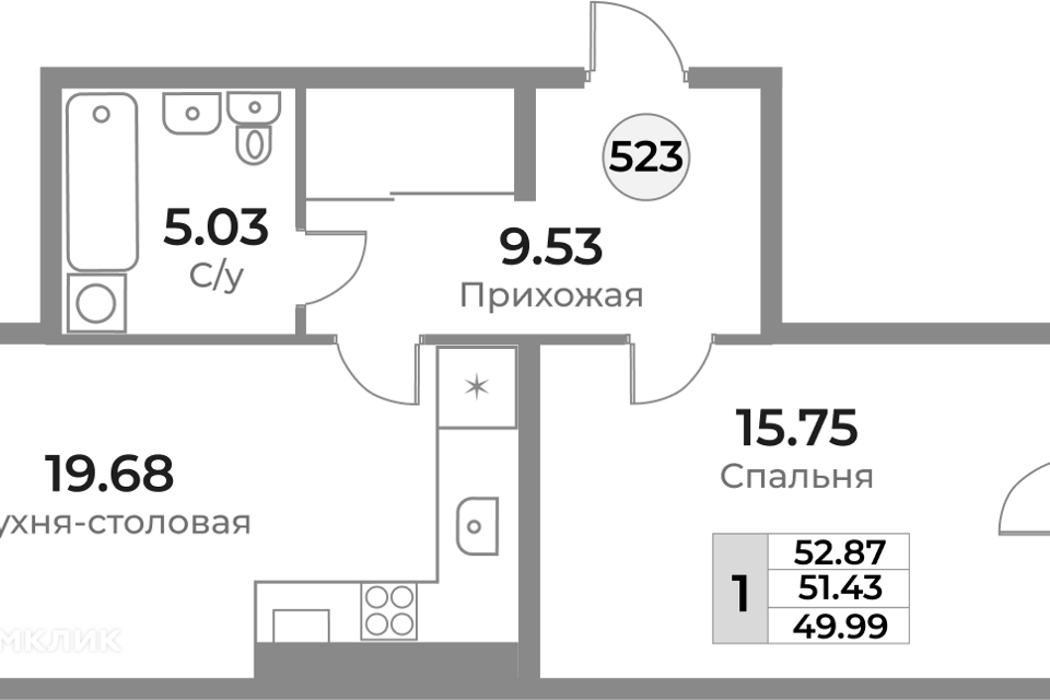 квартира г Калининград ул Пригородная 18 городской округ Калининград фото 1