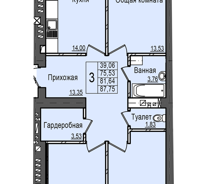 квартира г Йошкар-Ола тракт Сернурский 10а/2 городской округ Йошкар-Ола фото 1