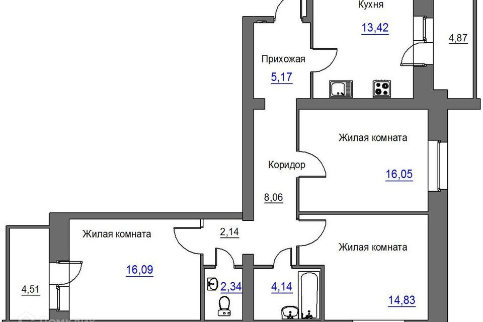 квартира г Орел городской округ Орёл, Заводской фото 1