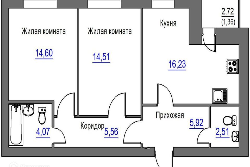 квартира г Орел городской округ Орёл, Заводской фото 1