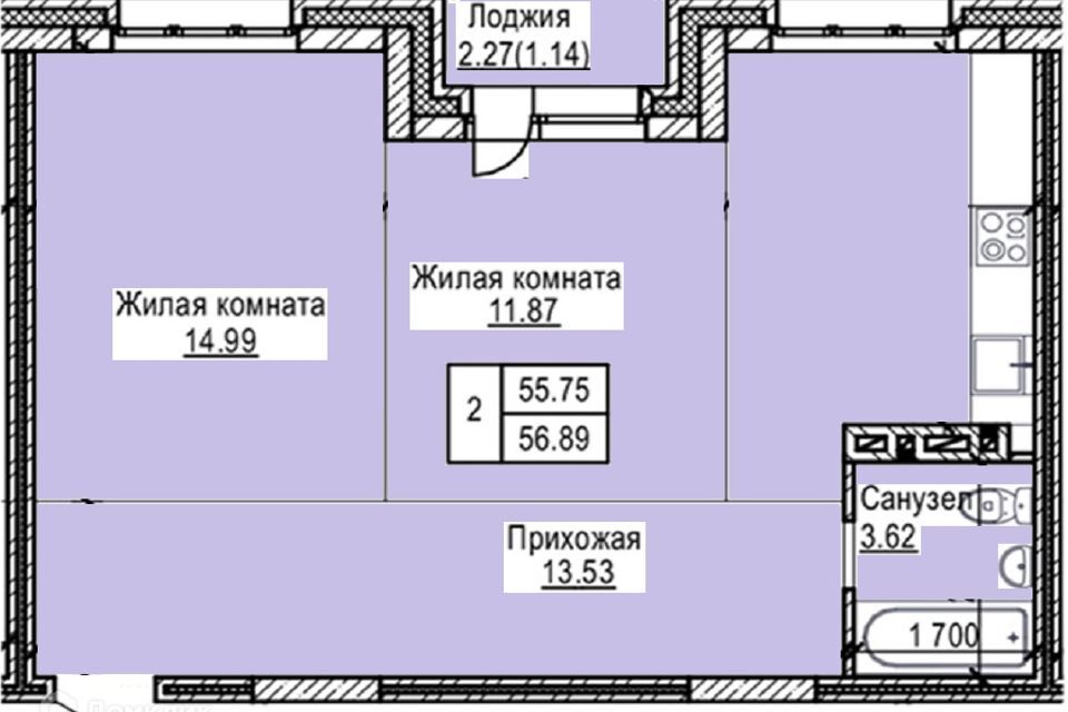 квартира г Барнаул ул Западная 1-я 55а муниципальное образование Барнаул фото 1