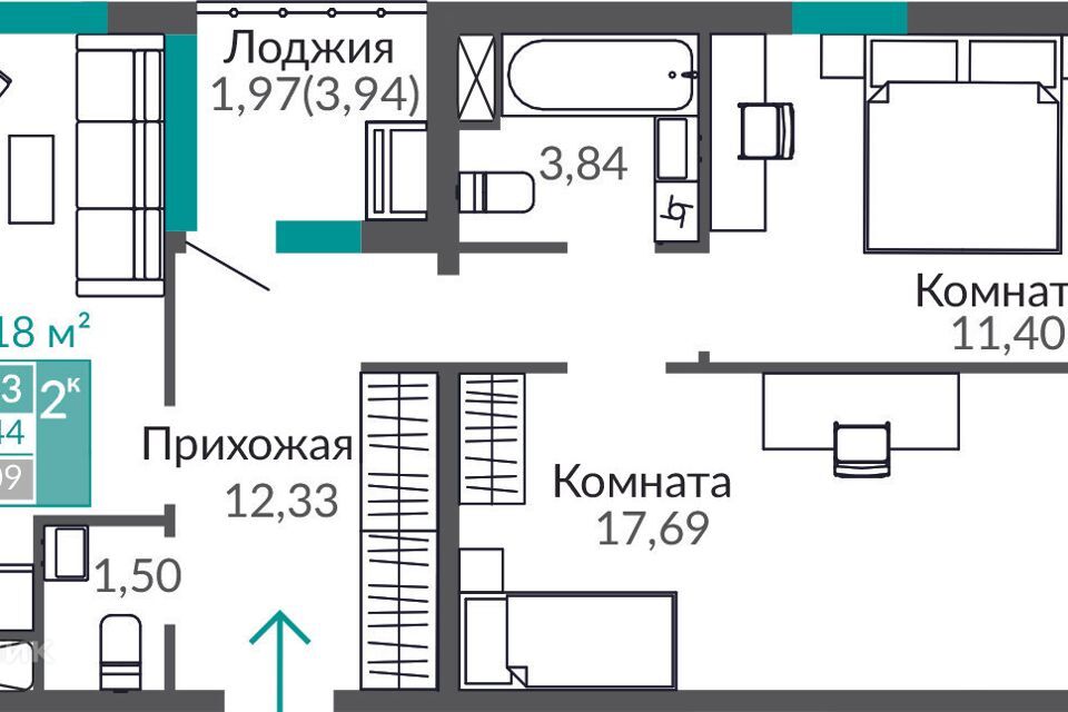 квартира г Симферополь пер Лавандовый 1 городской округ Симферополь фото 1