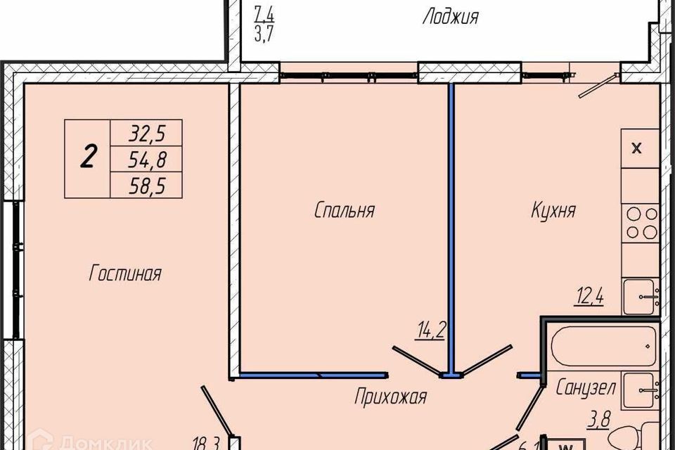 квартира г Кемерово ул Заречная 32 Кемеровская область — Кузбасс, Кемеровский городской округ фото 1