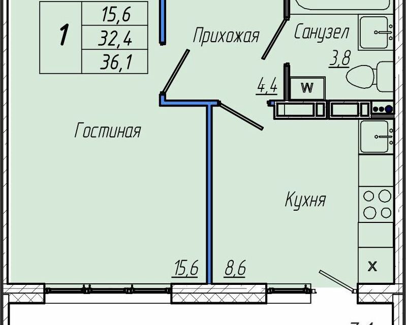 квартира г Кемерово ул Заречная 32 Кемеровская область — Кузбасс, Кемеровский городской округ фото 1