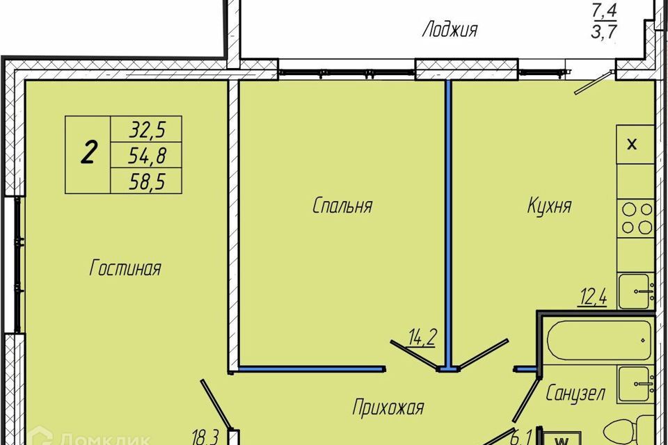 квартира г Кемерово ул Заречная 32 Кемеровская область — Кузбасс, Кемеровский городской округ фото 1