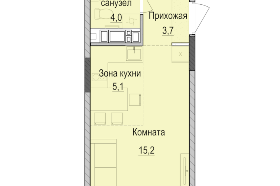 квартира г Казань ул Южно-Промышленная 7/1 Республика Татарстан Татарстан, городской округ Казань фото 1