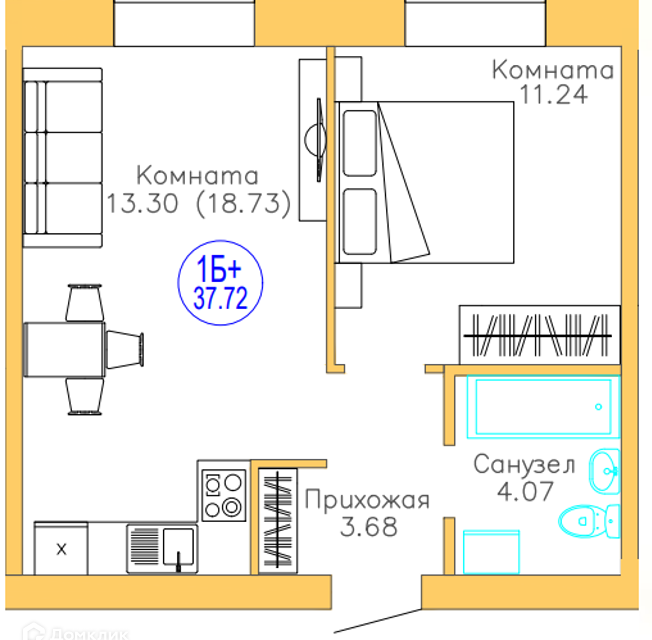 квартира р-н Тюменский п Московский Новая, 17 ст 2 фото 1