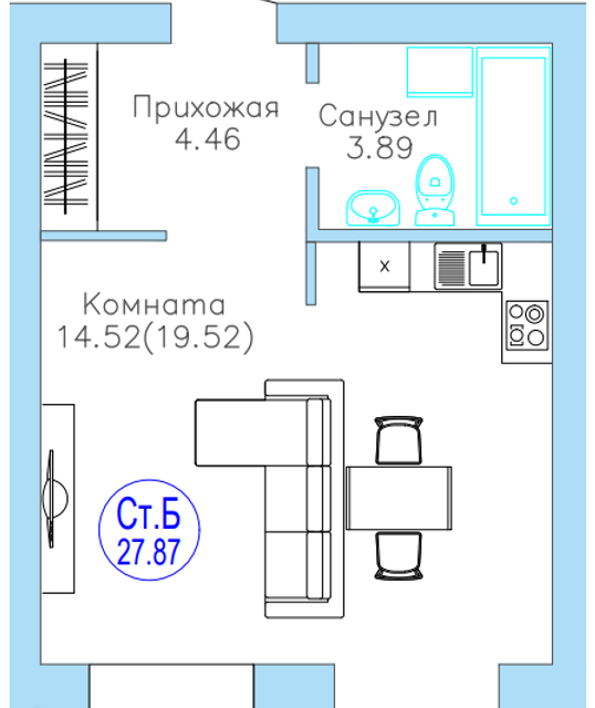 квартира р-н Тюменский п Московский Новая, 17 ст 2 фото 1