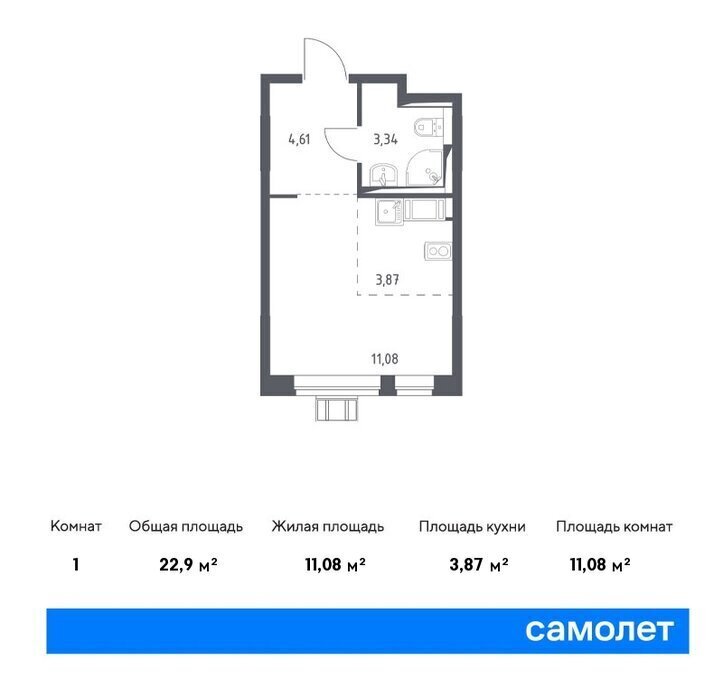 квартира городской округ Домодедово с Ям Битца, улица Мезенцева, 16 фото 1