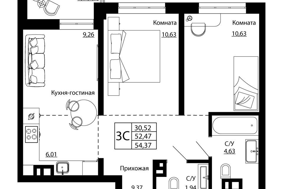 квартира г Ростов-на-Дону р-н Пролетарский городской округ Ростов-на-Дону, Пролетарский фото 1