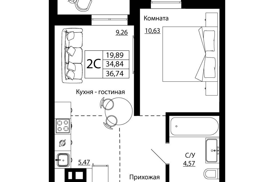 квартира г Ростов-на-Дону р-н Пролетарский городской округ Ростов-на-Дону, Пролетарский фото 1