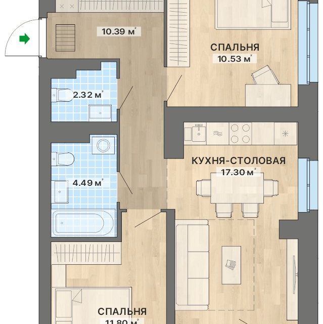 квартира г Екатеринбург Академический Екатеринбург городской округ, Академический фото 1