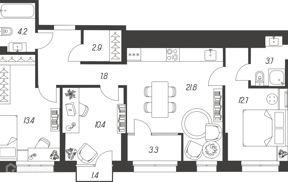 квартира г Тула Тула городской округ, Демьянова, 22 / Михеева, 1 фото 1