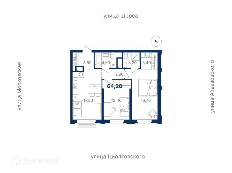 квартира г Екатеринбург р-н Ленинский ул Мартовская 249 Екатеринбург, муниципальное образование фото 1