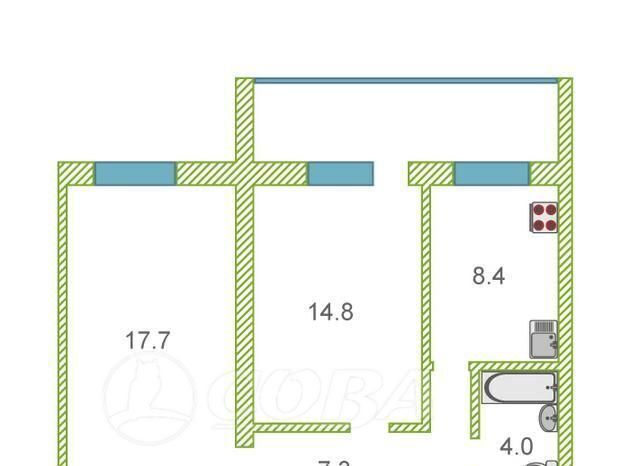 квартира г Тюмень р-н Центральный ул Максима Горького 3к/2 фото 2