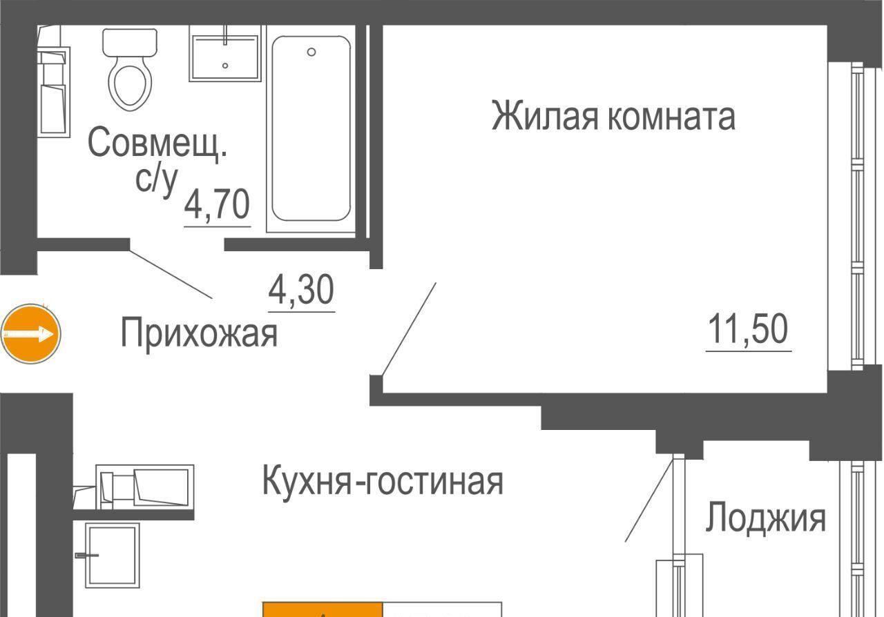 квартира г Екатеринбург р-н Ленинский Чкаловская ул. Академика Бардина, 21 фото 1