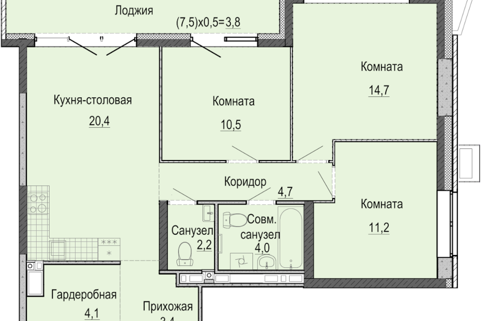 квартира г Ижевск р-н Первомайский городской округ Ижевск, Жилой комплекс Умные кварталы А 14 фото 1