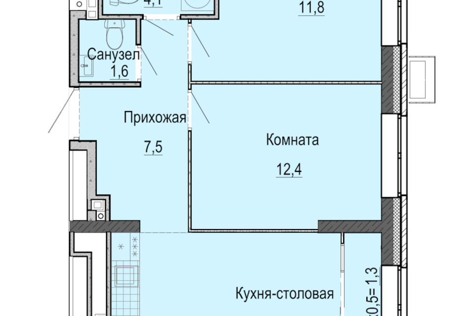 квартира г Ижевск р-н Первомайский городской округ Ижевск, Жилой комплекс Умные кварталы А 14 фото 1