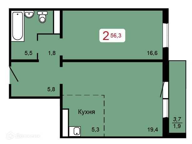 квартира г Красноярск р-н Свердловский городской округ Красноярск, Свердловский фото 1