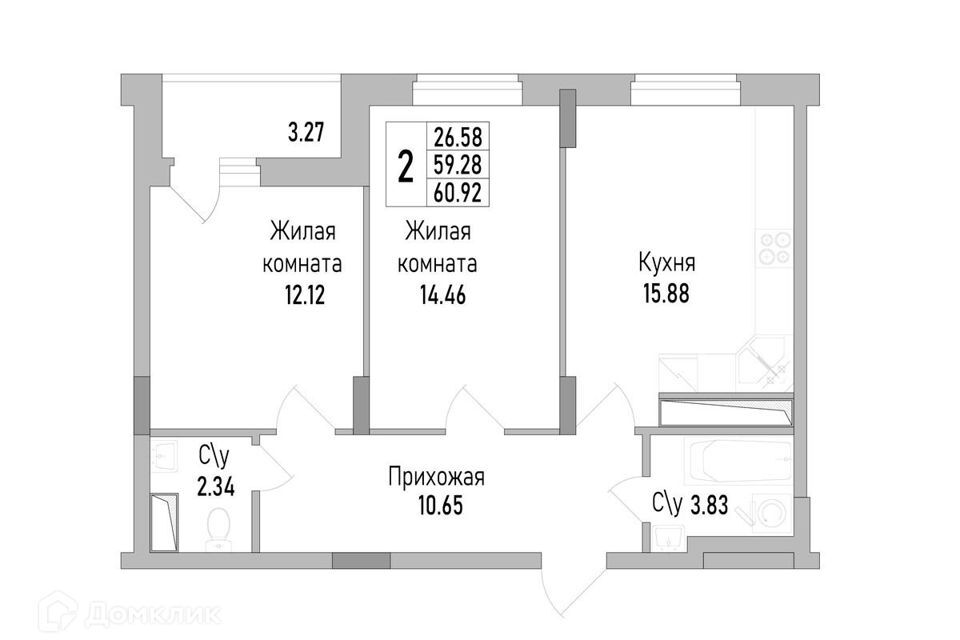 квартира г Воронеж р-н Коминтерновский пр-кт Труда 139 городской округ Воронеж фото 1