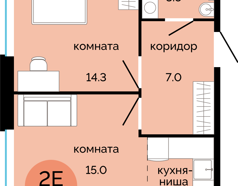 квартира г Пермь р-н Свердловский городской округ Пермь, жилой комплекс Красное яблоко фото 1