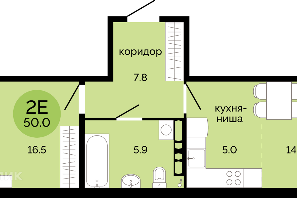 квартира г Пермь р-н Свердловский городской округ Пермь, жилой комплекс Красное яблоко фото 1