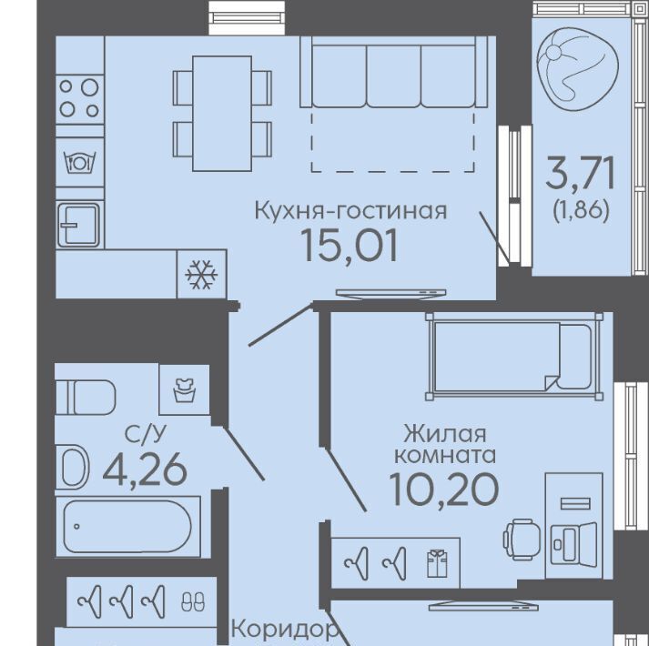 квартира г Екатеринбург микрорайон Новокольцовский Ботаническая Новокольцовский жилой комплекс фото 1