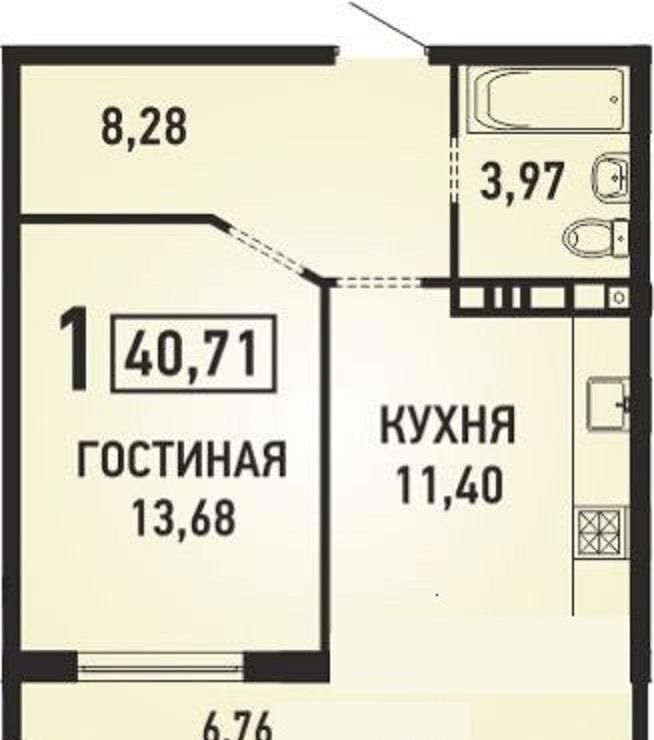 квартира г Краснодар р-н Прикубанский ул Домбайская 59 микрорайон «Губернский» фото 15