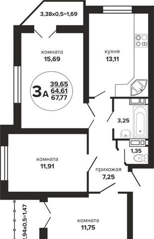 р-н Прикубанский ул им. Прокофьева С.С. 257/7 блок-секция 1а-4а фото