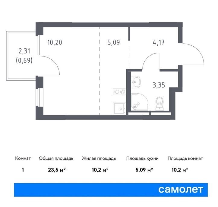 квартира г Мытищи жилой комплекс Парк, к 6, Медведково фото 1