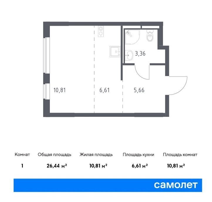 квартира г Мытищи жилой комплекс Парк, к 6, Медведково фото 1