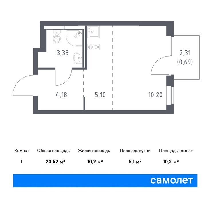 квартира г Мытищи жилой комплекс Парк, к 6, Медведково фото 1