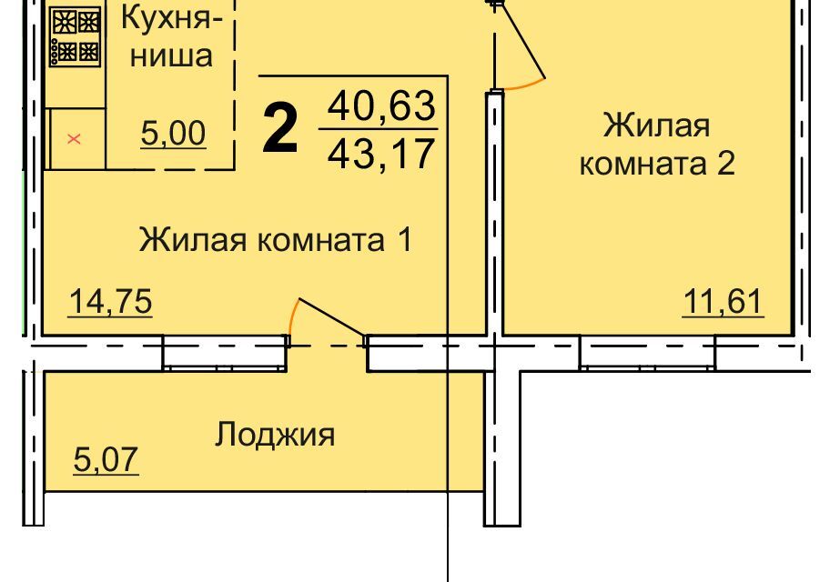 квартира р-н Красноармейский д Чурилово городской округ Челябинск, Эльтонская 2-я, 3/20 стр фото 1