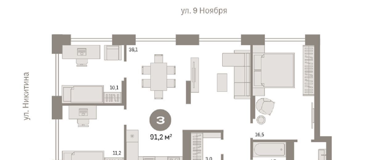 квартира г Новосибирск Речной вокзал ул Декабристов 107/7 фото 1