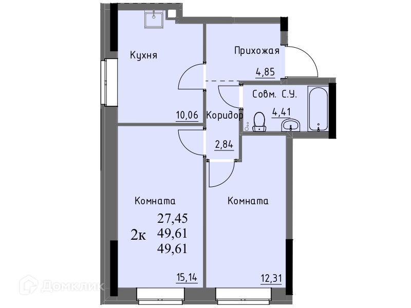 квартира г Ижевск р-н Первомайский Южный городской округ Ижевск, Ключевой посёлок, 23 лит А фото 1