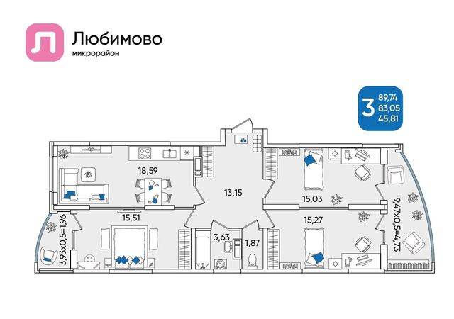 р-н Прикубанский дом 7 мкр Любимово фото