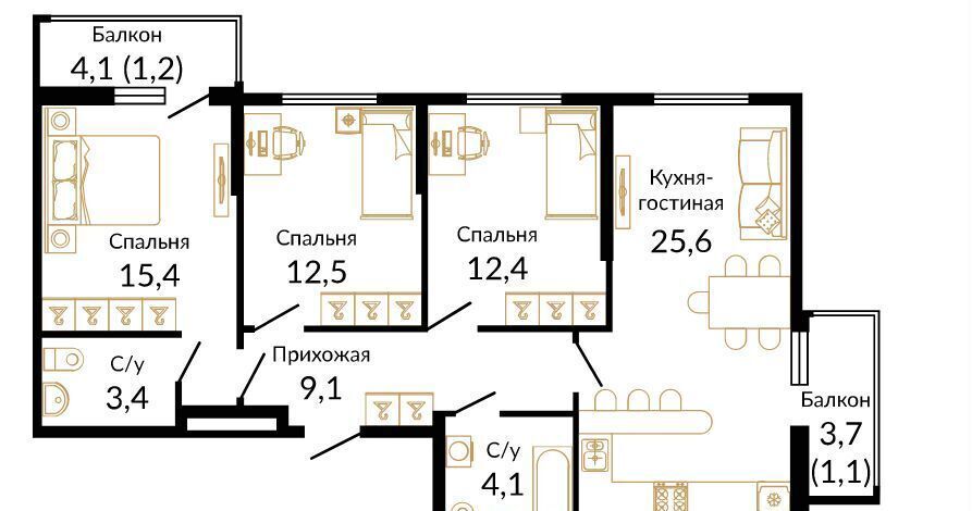 квартира г Ростов-на-Дону р-н Советский Западный ул 339-й Стрелковой Дивизии 10а/18 ЖК Вместе фото 2