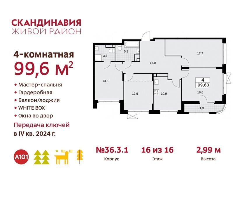 квартира г Москва п Краснопахорское квартал № 171 метро Коммунарка ТиНАО фото 1