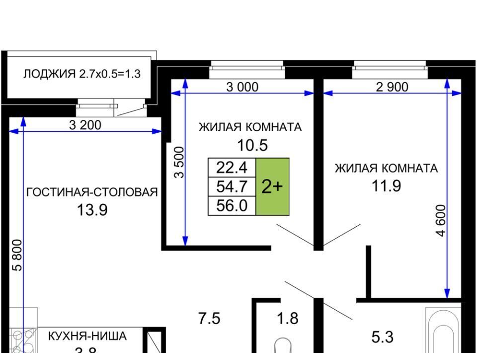 квартира г Краснодар р-н Прикубанский ул им. лётчика Позднякова 2к/22 фото 1