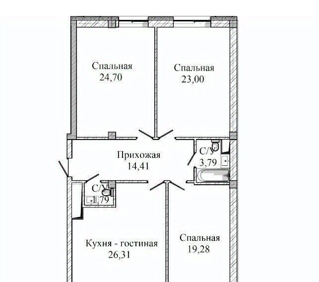 квартира г Нальчик ул Тлостанова 22к/1 фото 1