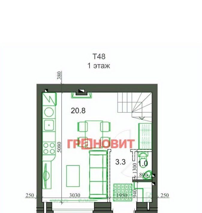 квартира р-н Новосибирский с Новолуговое мкр Березки 2 5-й кв-л, 37/2/3 фото 10