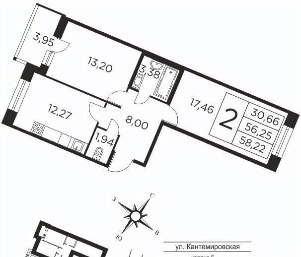 квартира г Санкт-Петербург метро Лесная пр-кт Большой Сампсониевский 70к/2 фото 1