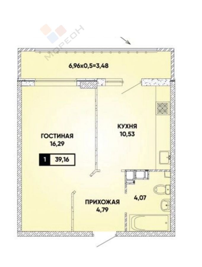 квартира г Краснодар р-н Прикубанский ул им. Григория Булгакова 7к/1 фото 29